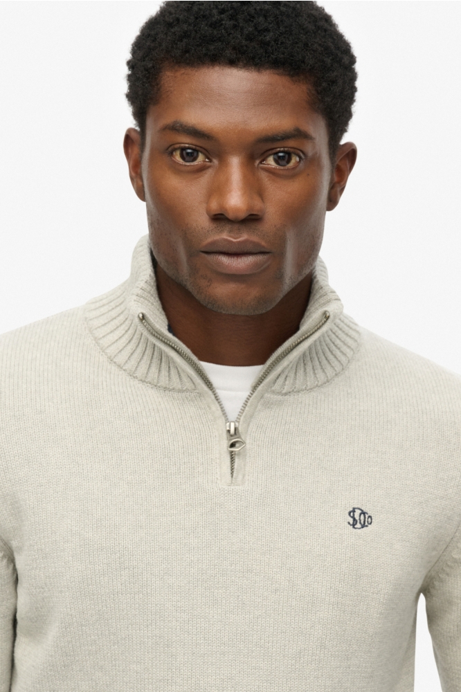 COTON HALF ZIP KNIT M62110706A GREY MARL